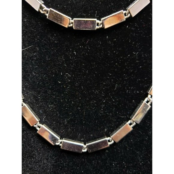 Monet Silver Tone Rectangle Bead Chain Necklace - Picture 4 of 5